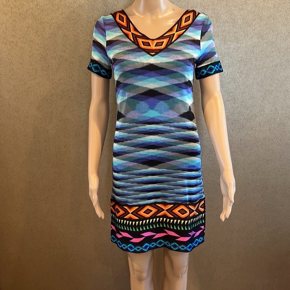 MISSONI Multicolored S/S dress with black shell.